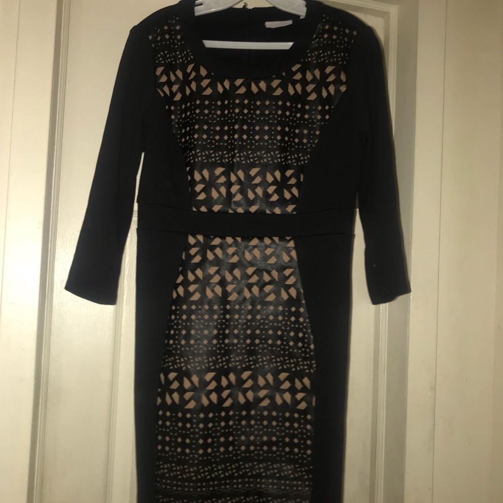 A black and brown evening dress